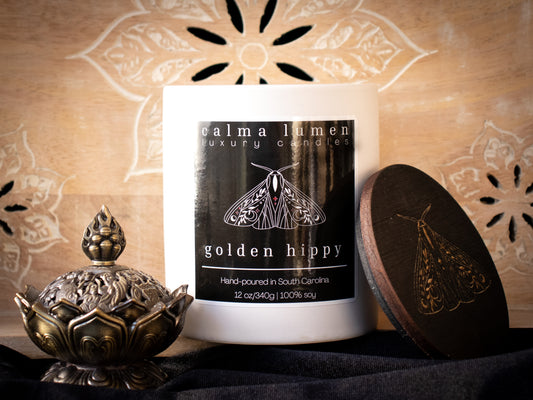 Golden Hippy Candle