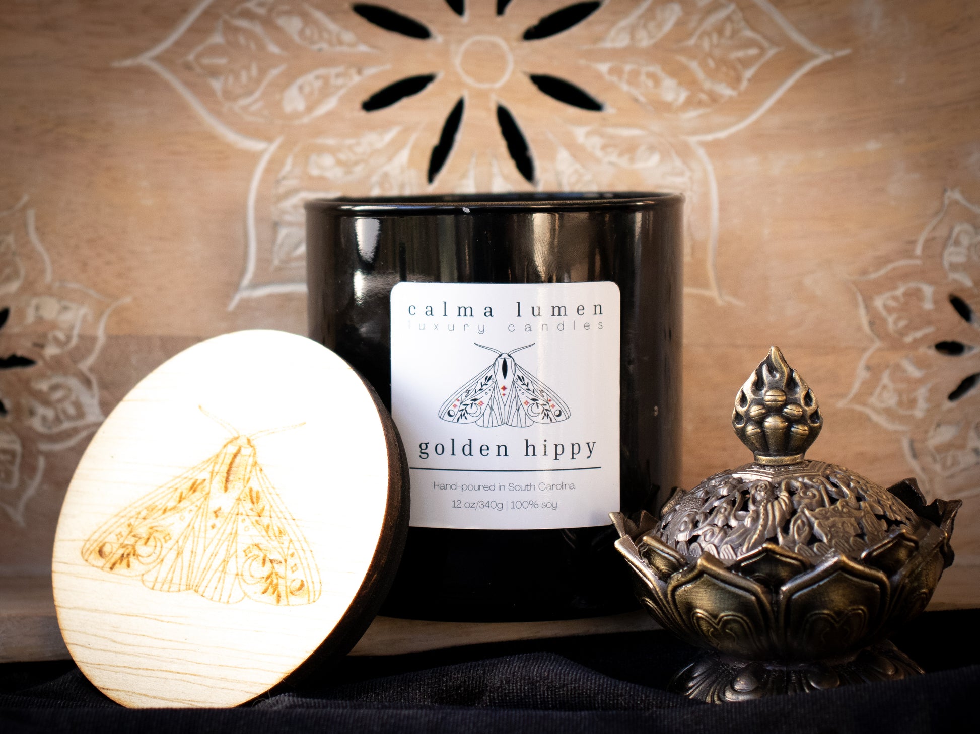 Golden Hippy Candle